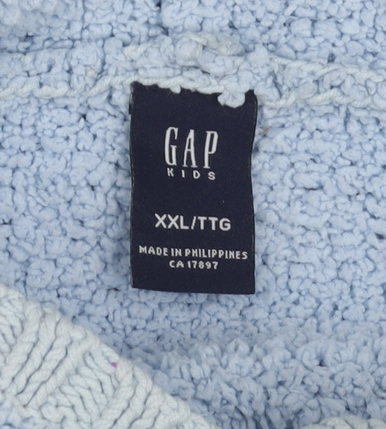Gap Boys Blue Bouclé Hoodie, 2XL Pullover, Casual Wear
