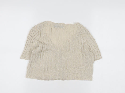 Womens UK Size S PRETTYLITTLETHING Beige Cardigan Jumper