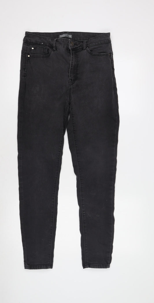 Womens UK Size 12 Nutmeg Regular Fit Skinny Black Jeans