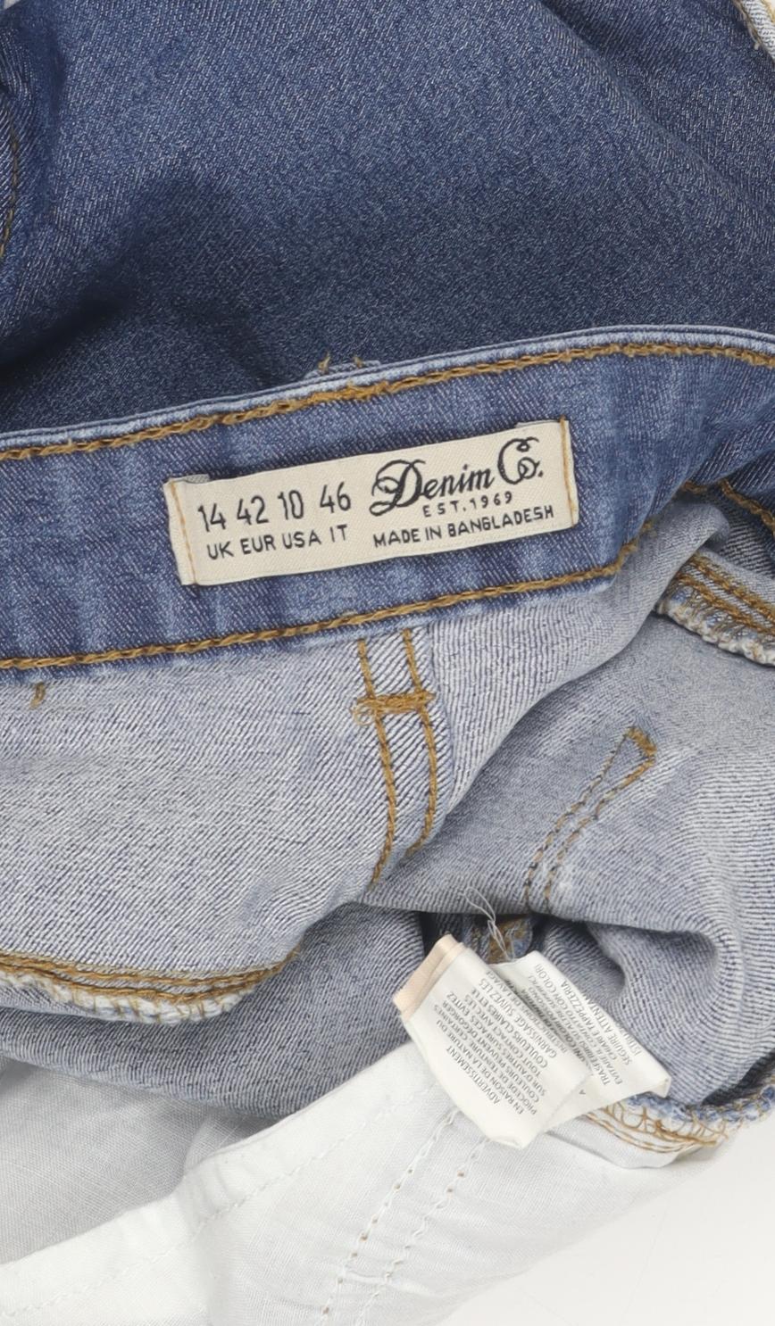 Denim Co Women Blue Chino Shorts Size 14 Casual Denim