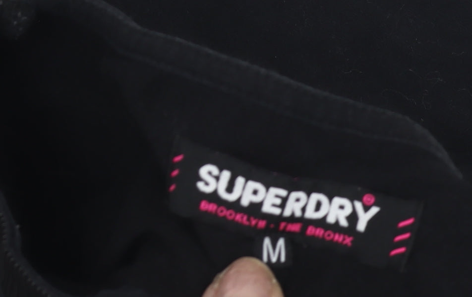 Womens UK Size M Superdry Black Basic T-Shirt
