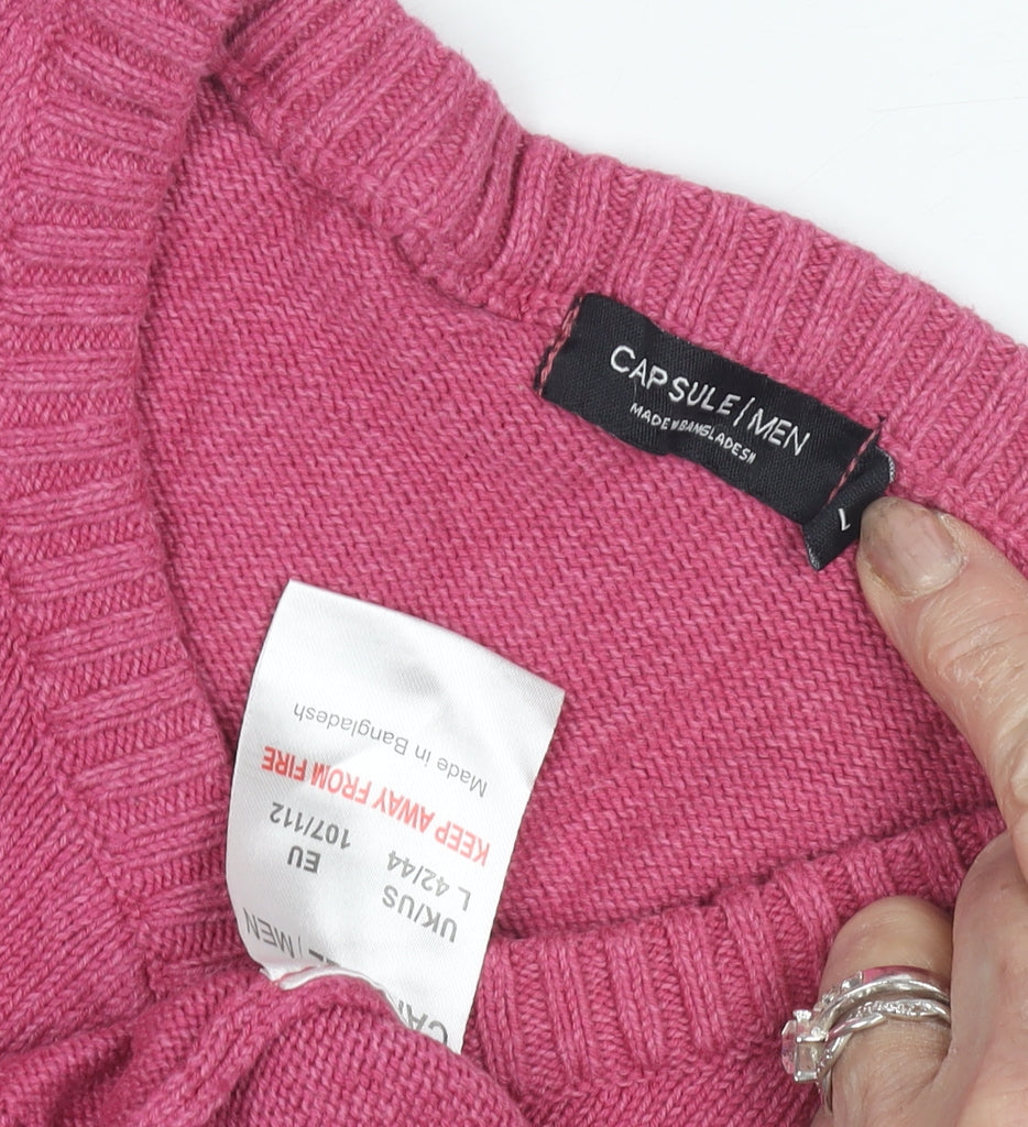 Unisex Adults UK Size L CAPSULE Pink Pullover Jumper