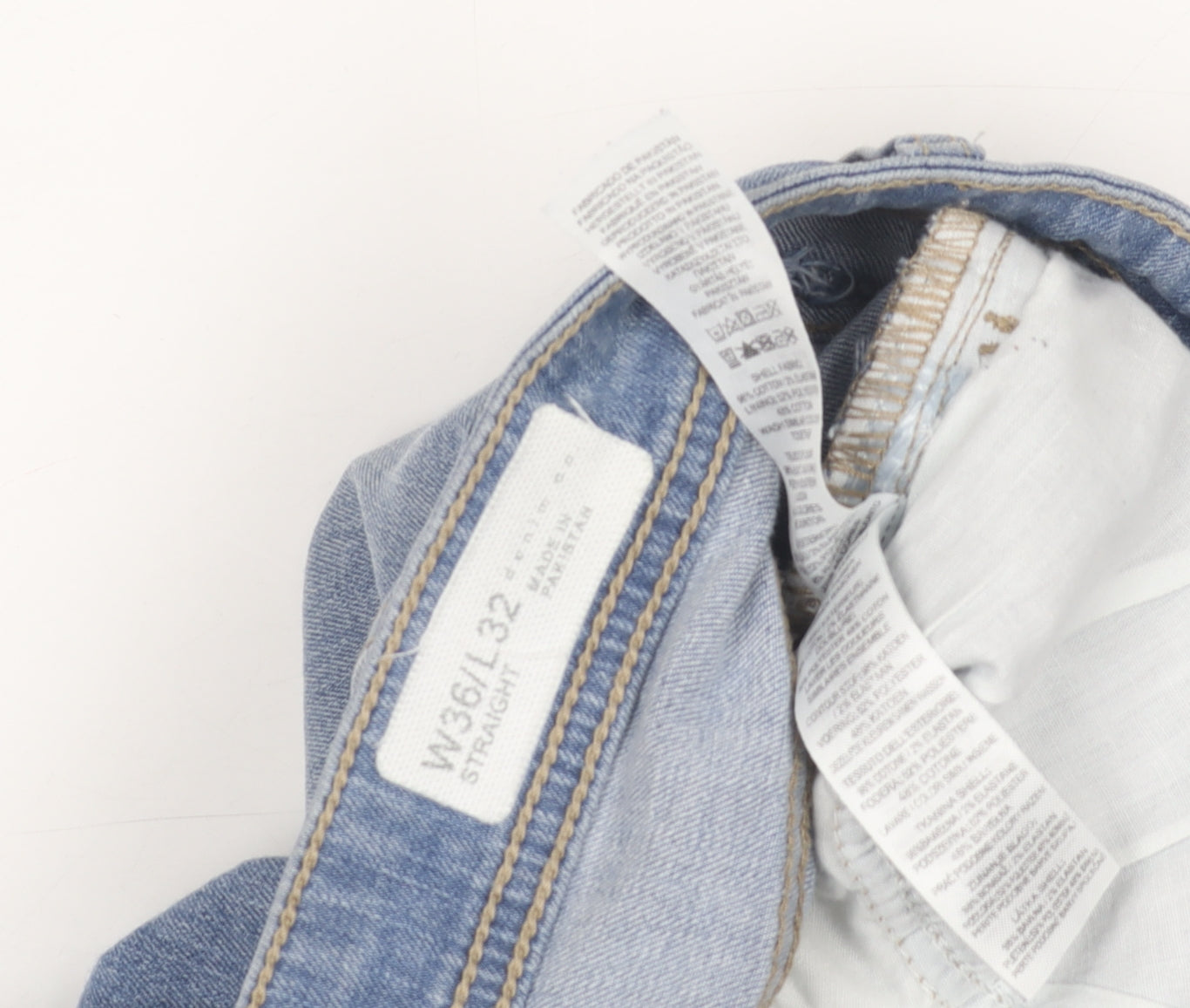 Denim Co. Men's Blue Straight Denim Jeans Size 36