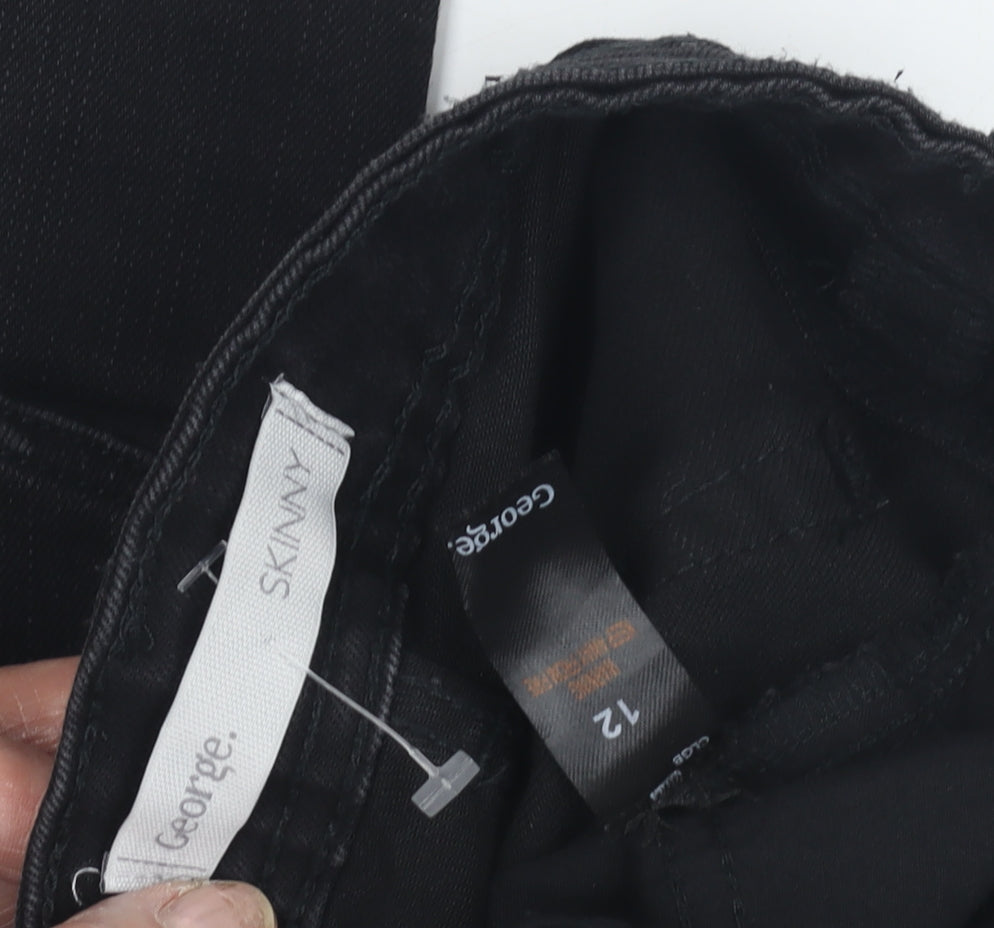 George Women's Black Skinny Jeans Size 12, Comfortable Denim