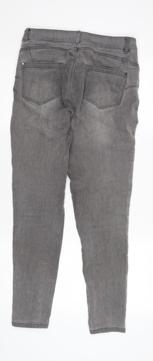 Nutmeg Women's Grey Skinny Jeans Size 12 - Slim Fit Stretch