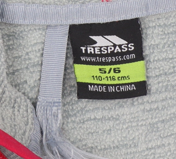 Trespass Girls Grey Full Zip Hoodie Size 5-6 Years