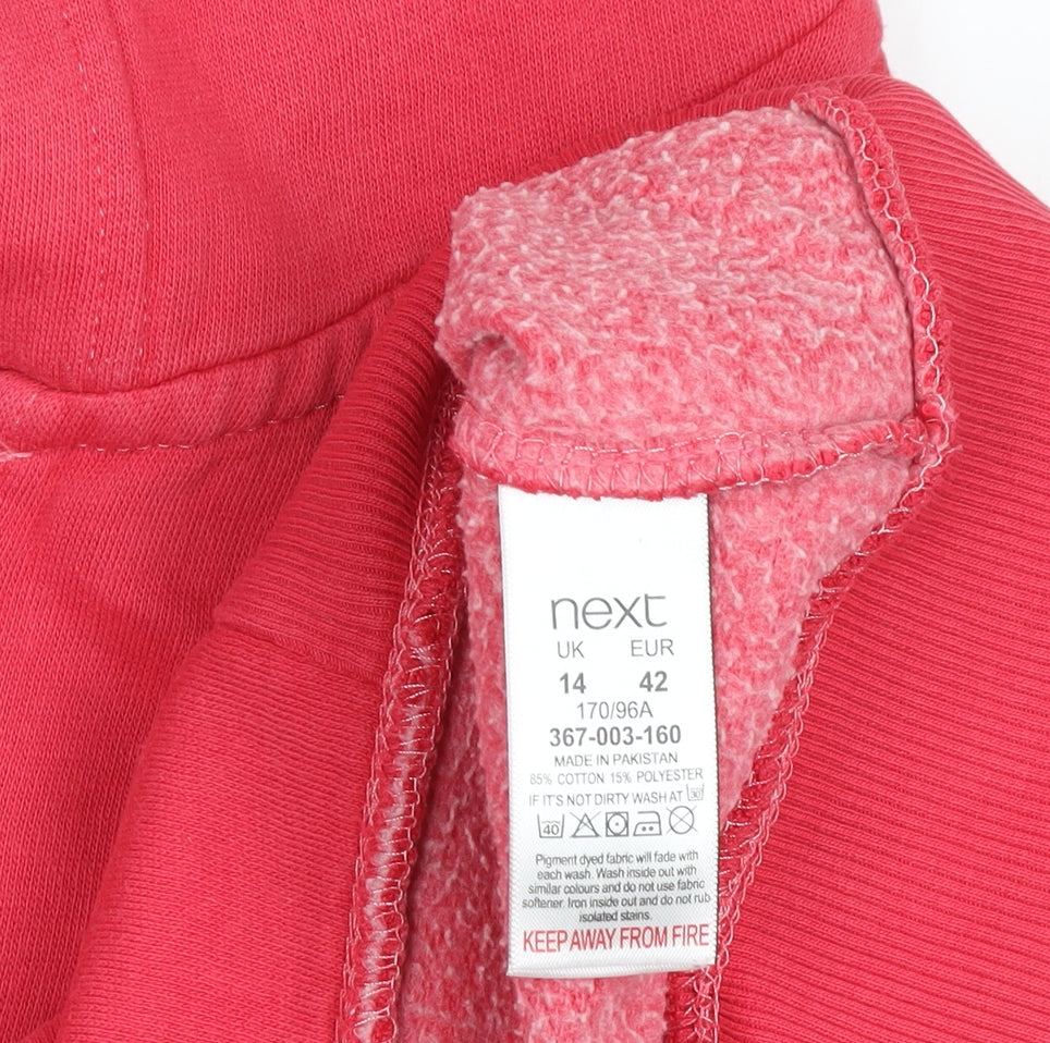 Womens UK Size 14 NEXT Red Full Zip Hoodie