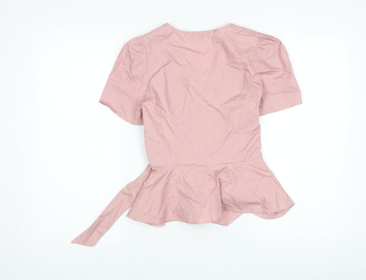 Womens UK Size 8 In the Style Pink Wrap Blouse