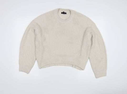 Womens UK Size S New Look Beige Pullover Jumper