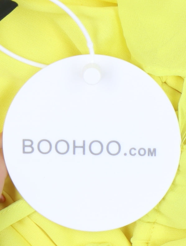 Boohoo Yellow Off Shoulder Maxi Dress, Size 8, Chiffon