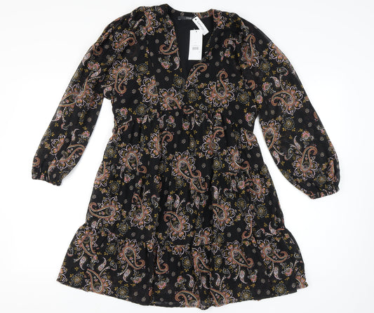 Additional front view of George women’s a-line paisley dress, size UK 10, autumn