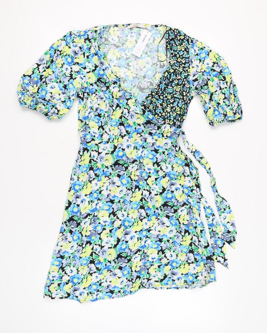 Additional front view of George Women's Floral Wrap Dress Multicoloured, size 8
