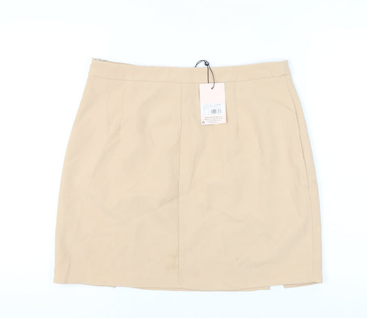 Missguided Women's Beige Straight Pencil Skirt Size 16