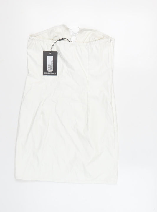 PrettyLittleThing White Mini Dress Size 10 Women