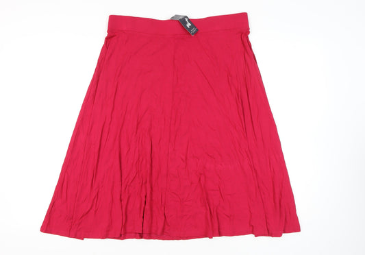 Marks and Spencer Women's Red A-Line Midi Skirt Size 18