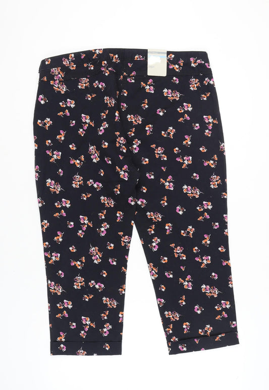 Womens UK Size 20 Marks and Spencer Regular Fit Capri Black Trousers