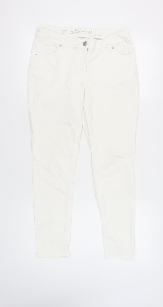 Womens UK Size 12 Slim TU Skinny White Jeans