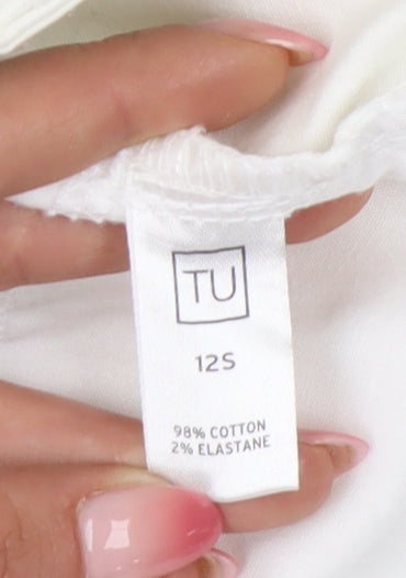 TU Women's White Skinny Jeans Size 12 Slim