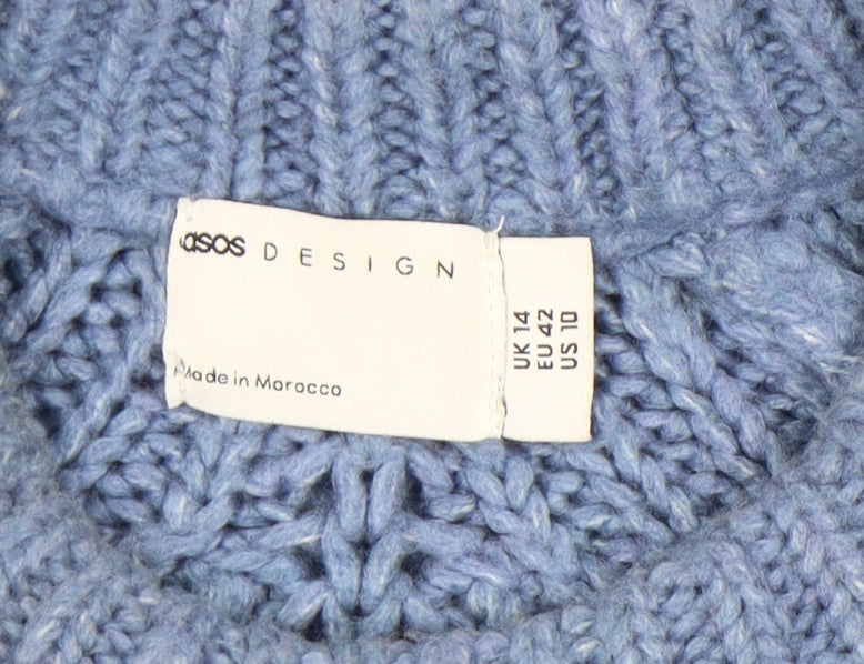 ASOS DESIGN Women's Blue Crew Neck Pullover Jumper