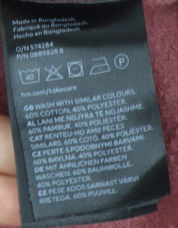 H&M Womens Pink Pullover Sweatshirt - Size S, Crew Neck