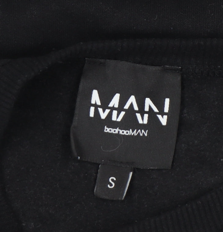 Mens UK Size S BoohooMAN Black Pullover Sweatshirt