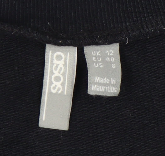 Womens UK Size 12 ASOS Black Pullover Sweatshirt
