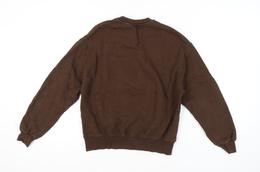 Womens UK Size XS Pull&Bear Brown Pullover Sweatshirt