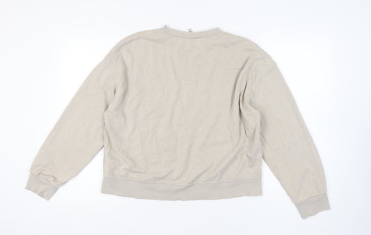 H&M Women's Beige Pullover Sweatshirt Size 12