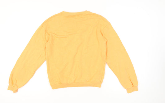 H&M Girls Orange Pullover Sweatshirt 10-12 Years