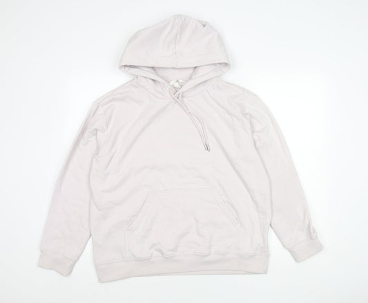 Additional front view of H&M unisex white pullover hoodie, size 12