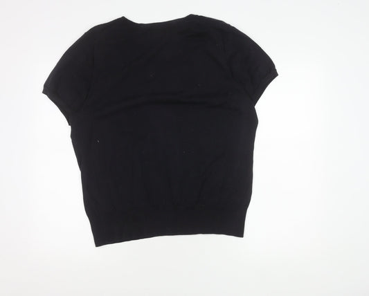 Lands' End Women's Black XL Crew Neck Top