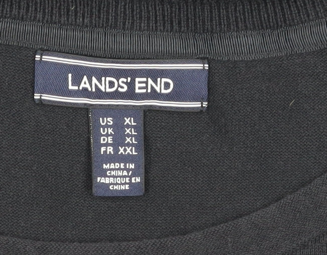Brand and care label for Lands' End Women's Black XL Crew Neck Top