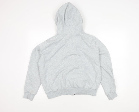 H&M Grey Women's Basic Jacket Size M Full Zip Hooded