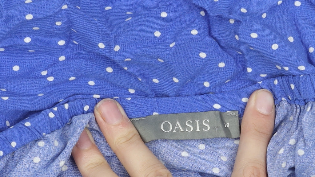 Womens UK Size 10 Oasis Blue Basic Blouse