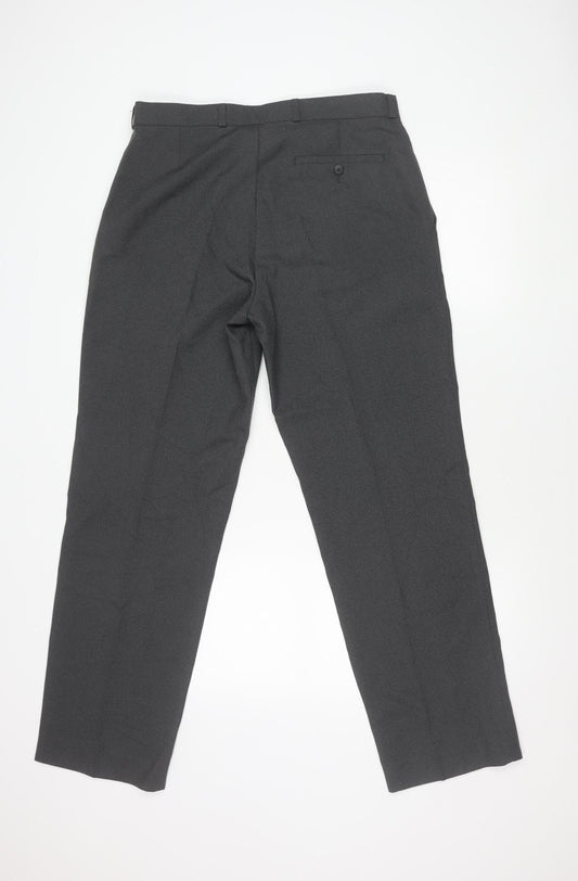 Essentials Men's Grey Dress Pants Size 34 Regular Fit