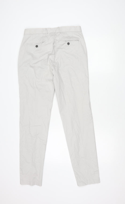 Marks and Spencer Ivory Slim Chino Trousers, 30 in Waist