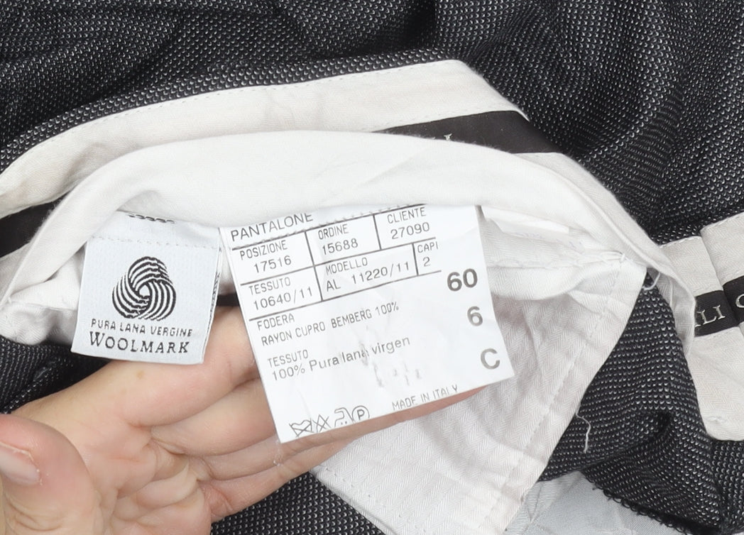 Mens UK Size 60 Canali Grey Trousers