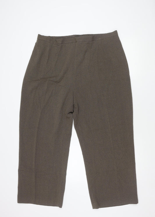 Womens UK Size 24 essence Relaxed Fit Brown Trousers