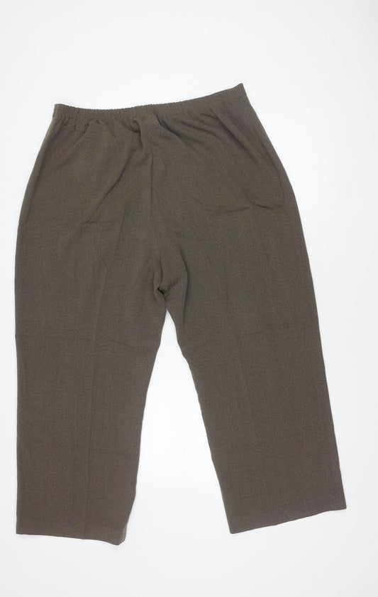 Womens UK Size 24 essence Relaxed Fit Brown Trousers