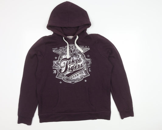 Additional front view of Vintage Edition unisex purple hoodie, size 18