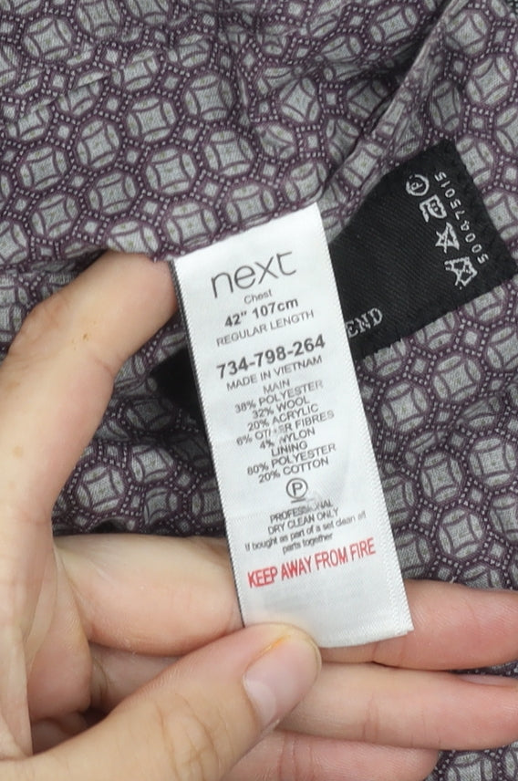 Mens UK Size 42 NEXT Regular Grey Suit Jacket