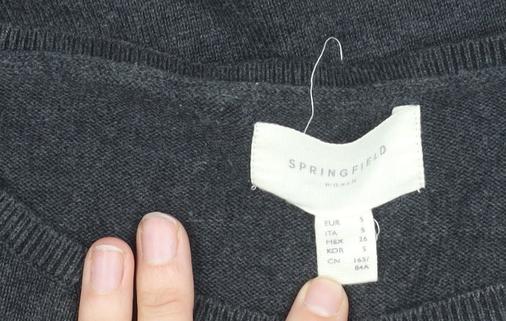 Womens UK Size S Springfield Black Pullover Jumper