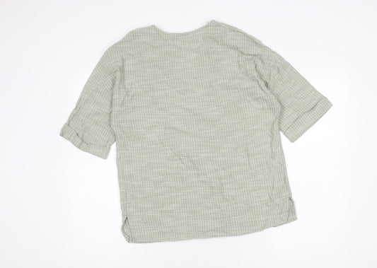 F&F Women's Beige Striped Blouse Size 10