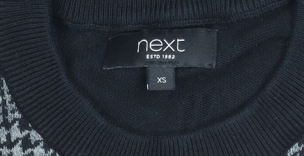 Next Men's Black XS Check Pullover Jumper