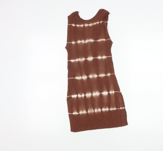Womens UK Size S MNG Brown Basic Tank