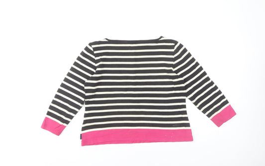 Jasper Conran Women's Black Striped M 3/4 Sleeve T-Shirt