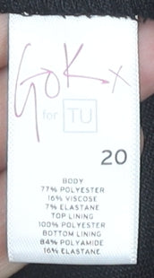 TU Women's Black Sheath Dress, Size 20, Belted