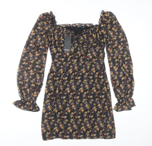 Additional front view of Nasty Gal Women's Floral A-Line Short Dress 8 Multicoloured