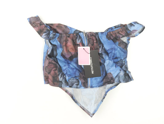 PrettyLittleThing Women's Multicolour Art Blouse, Size 8