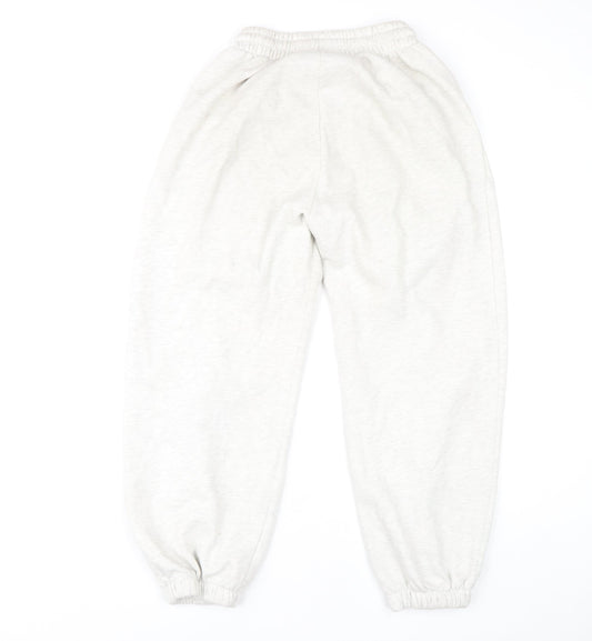Womens UK Size S Zara Relaxed Fit Jogger Ivory Trousers